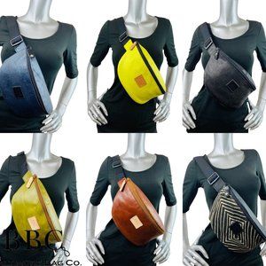 Crossbody Bag Genuine Leather Made in USA Neon Gr